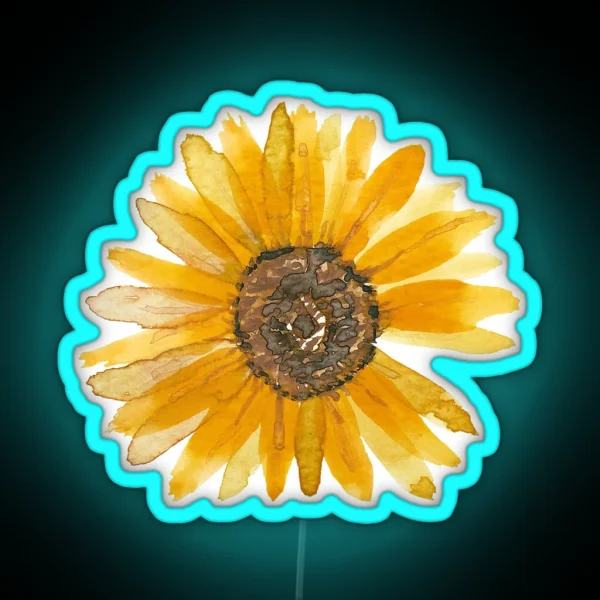 Sunflower Watercolour RGB Neon Sign