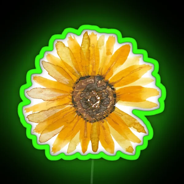 Sunflower Watercolour RGB Neon Sign