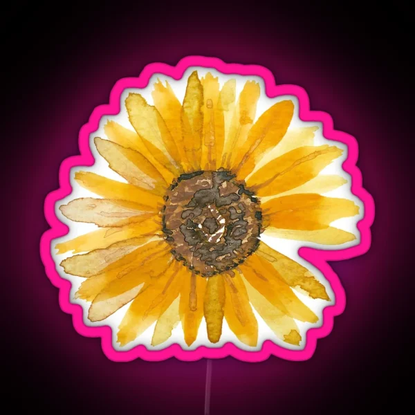 Sunflower Watercolour RGB Neon Sign
