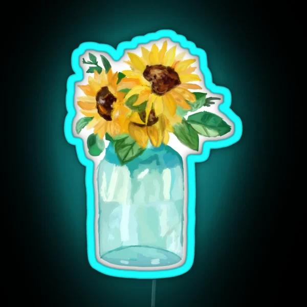 Sunflowers In A Jar 1 RGB Neon Sign