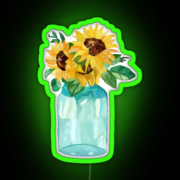 Sunflowers In A Jar 1 RGB Neon Sign