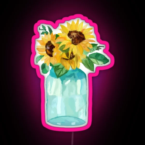 Sunflowers In A Jar 1 RGB Neon Sign