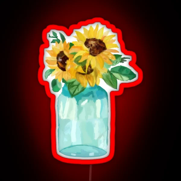 Sunflowers In A Jar 1 RGB Neon Sign