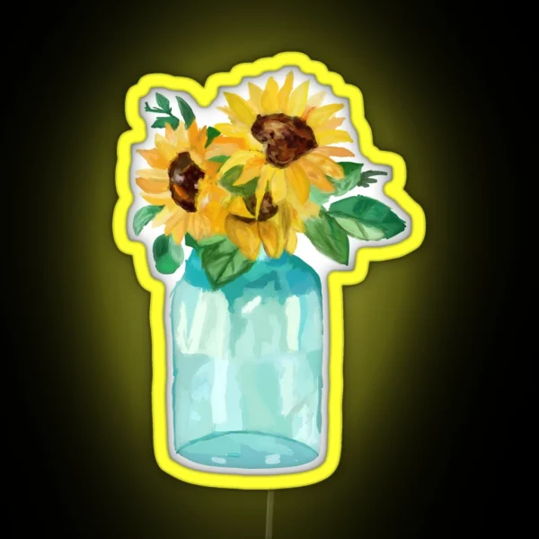 Sunflowers In A Jar 1 RGB Neon Sign