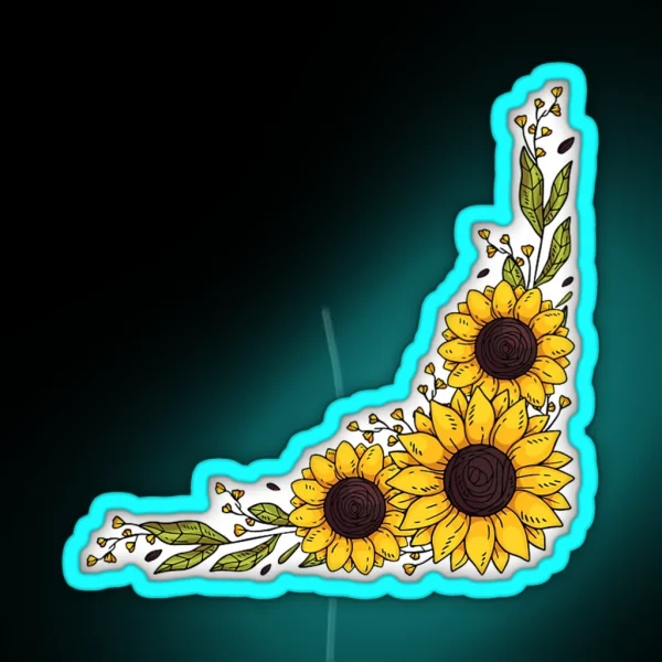 Sunflowers Inspired RGB Neon Sign