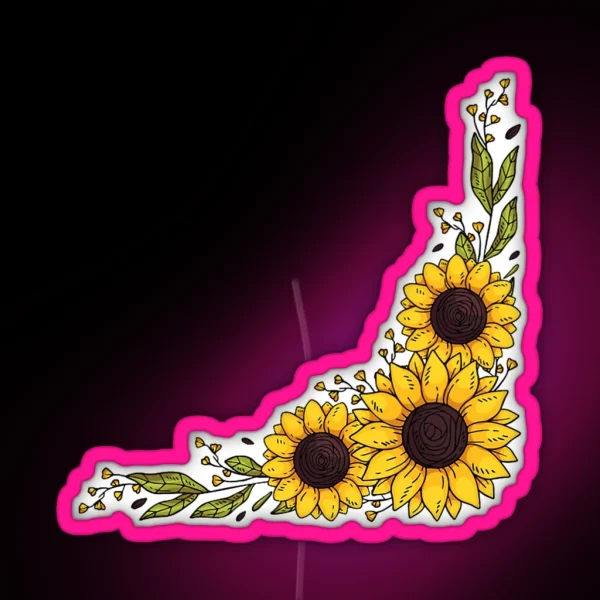 Sunflowers Inspired RGB Neon Sign