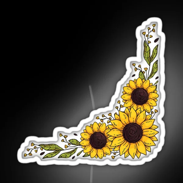 Sunflowers Inspired RGB Neon Sign
