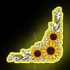 Vibrant sunflower-themed RGB neon light illuminates any room instantly outside.