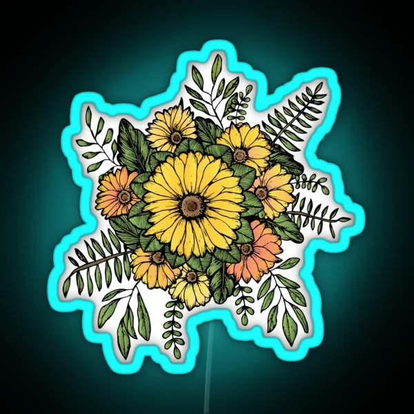SUNFLOWERS RGB Neon Sign