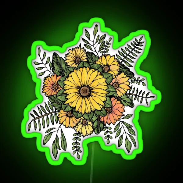 SUNFLOWERS RGB Neon Sign
