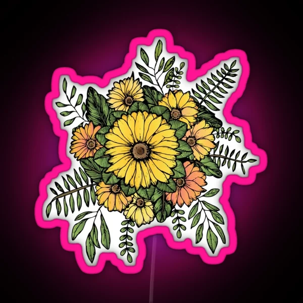 SUNFLOWERS RGB Neon Sign
