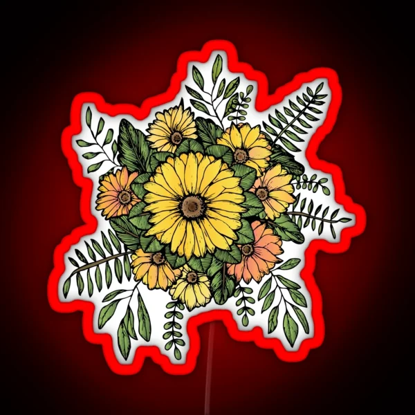 SUNFLOWERS RGB Neon Sign
