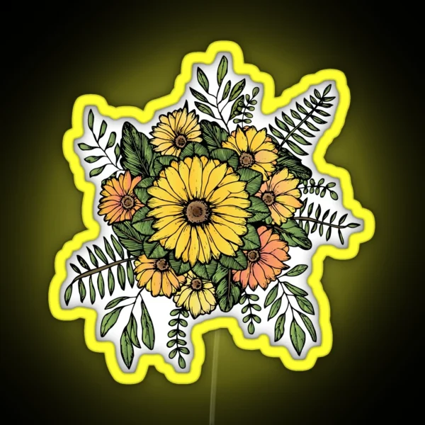 SUNFLOWERS RGB Neon Sign