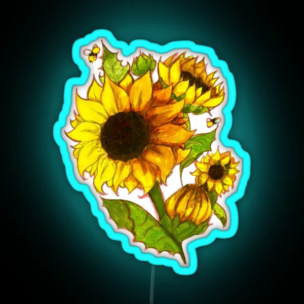 Sunflowers RGB Neon Sign
