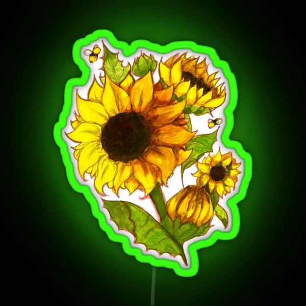 Sunflowers RGB Neon Sign