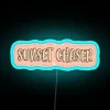Vibrant sunset chasing RGB neon sign for your home decor
