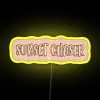 Vibrant color-changing Sunset Chaser RGB neon sign digital art display