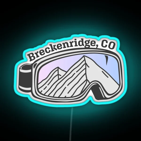 Sunset Mountain Ski Goggles Breckenridge Colorado RGB Neon Sign