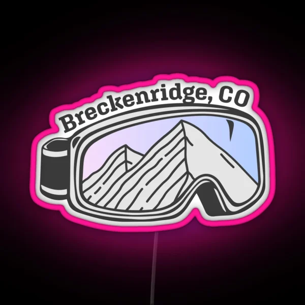 Sunset Mountain Ski Goggles Breckenridge Colorado RGB Neon Sign