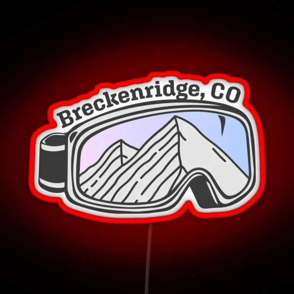 Sunset Mountain Ski Goggles Breckenridge Colorado RGB Neon Sign