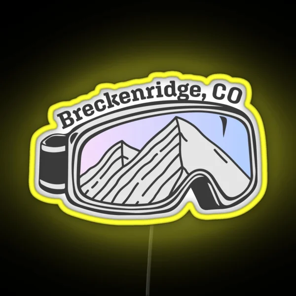 Sunset Mountain Ski Goggles Breckenridge Colorado RGB Neon Sign