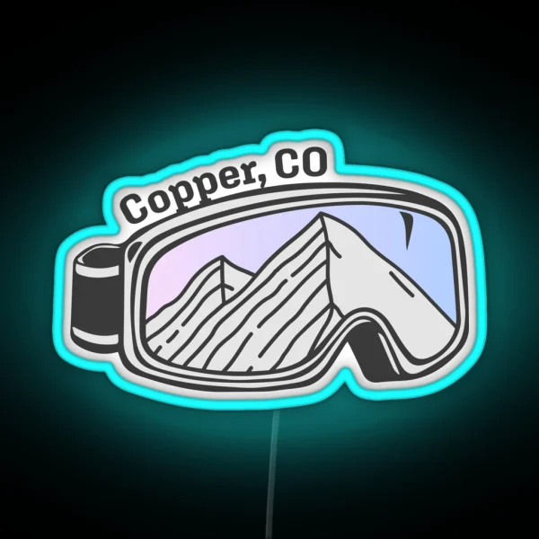 Sunset Mountain Ski Goggles Copper Mountain RGB Neon Sign