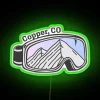 Copper Mountain Vacation Home Decor, RGB Neon Ski Goggle Sign