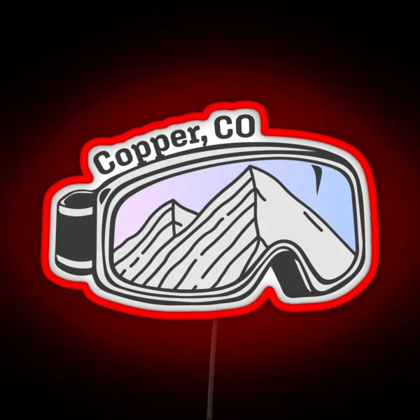 Sunset Mountain Ski Goggles Copper Mountain RGB Neon Sign