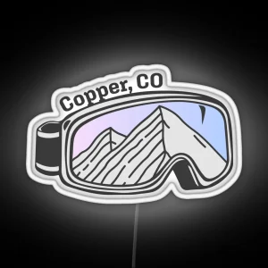 Sunset Mountain Ski Goggles Copper Mountain Colorado RGB Neon Sign