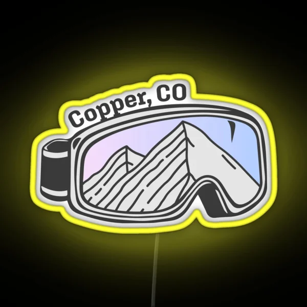 Sunset Mountain Ski Goggles Copper Mountain RGB Neon Sign