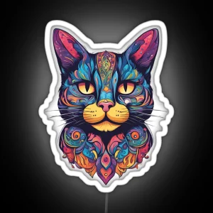 Super Cute Design Cat With Lots Of Bright Colors RGB Neon Sign