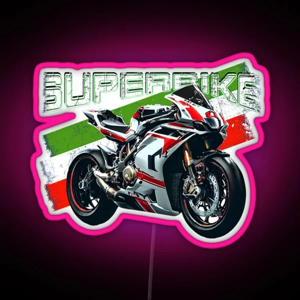 Superbike Motorcycle Racing RGB Neon Sign