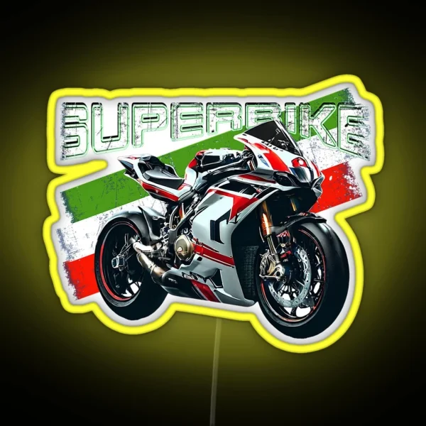 Superbike Motorcycle Racing RGB Neon Sign