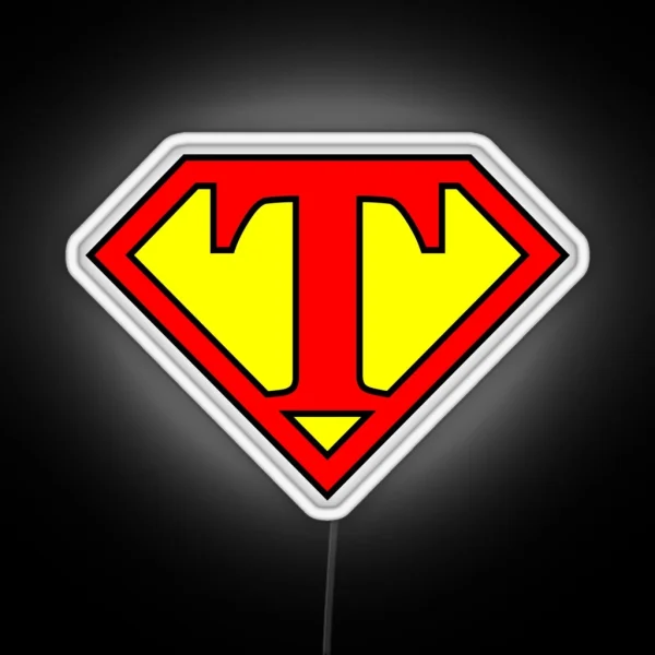 Superhero Letter T RGB Neon Sign