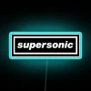 Vibrant Supersonic Neon Sign with Color-Changing RGB LED Lighting Technology.
