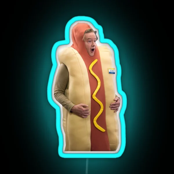 Superstore Glenn Sturgis Hotdog Costume Halloween RGB Neon Sign