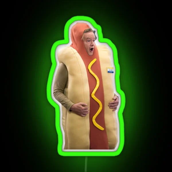 Superstore Glenn Sturgis Hotdog Costume Halloween RGB Neon Sign