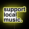 RGB Backlit Neon Sign Promoting Local Music Community Support Nearby