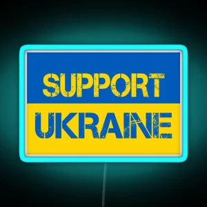 Support Ukraine Flag RGB Neon Sign
