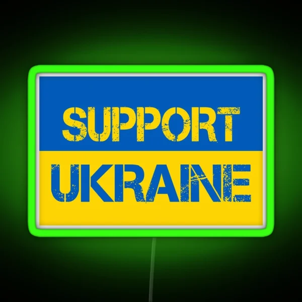 Support Ukraine Flag RGB Neon Sign