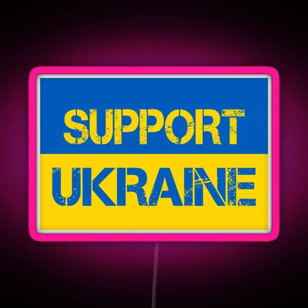 Support Ukraine Flag RGB Neon Sign