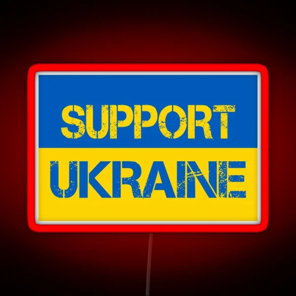 Support Ukraine Flag RGB Neon Sign