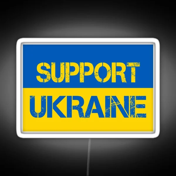 Support Ukraine Flag RGB Neon Sign