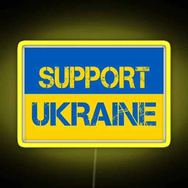 Support Ukraine Flag RGB Neon Sign
