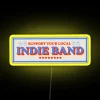 Indie Music Lover's Vibrant Neon Sign with Color-Changing LEDs Display