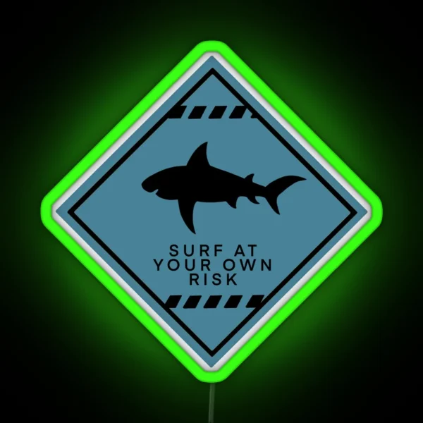 Surf At Your Own Risk RGB Neon Sign