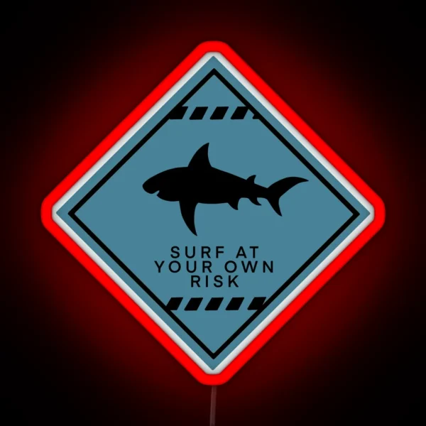 Surf At Your Own Risk RGB Neon Sign