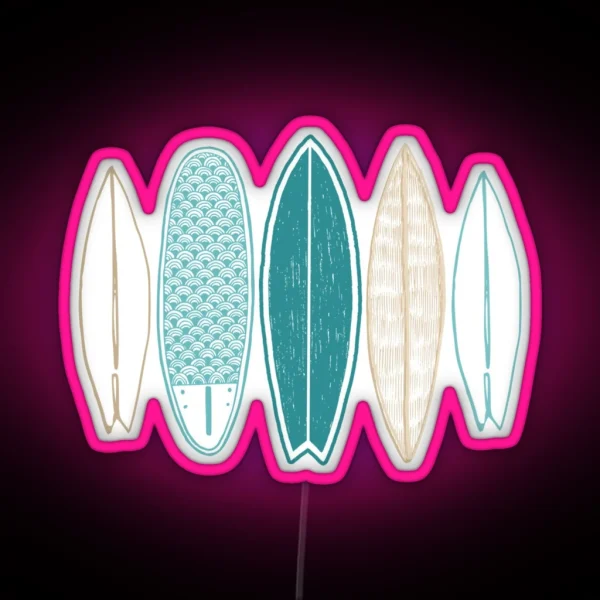 Surfboard RGB Neon Sign
