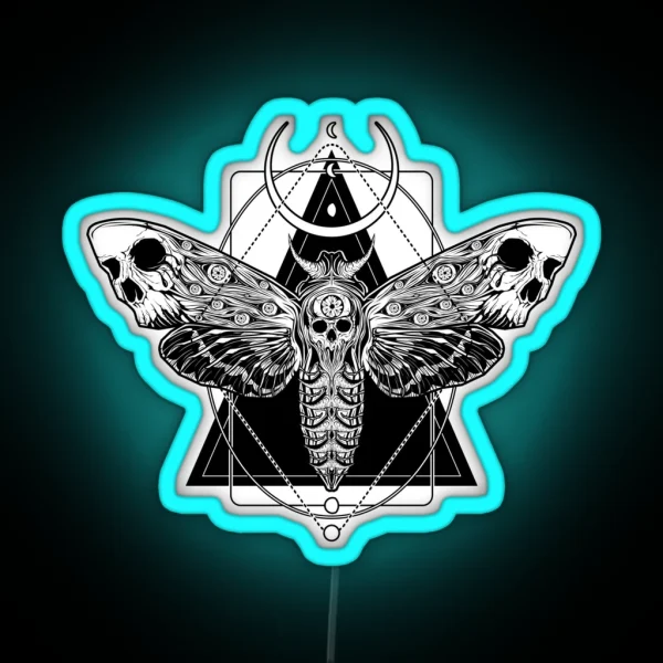 Surreal Death Moth RGB Neon Sign