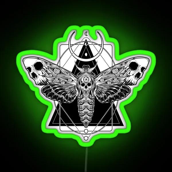Surreal Death Moth RGB Neon Sign